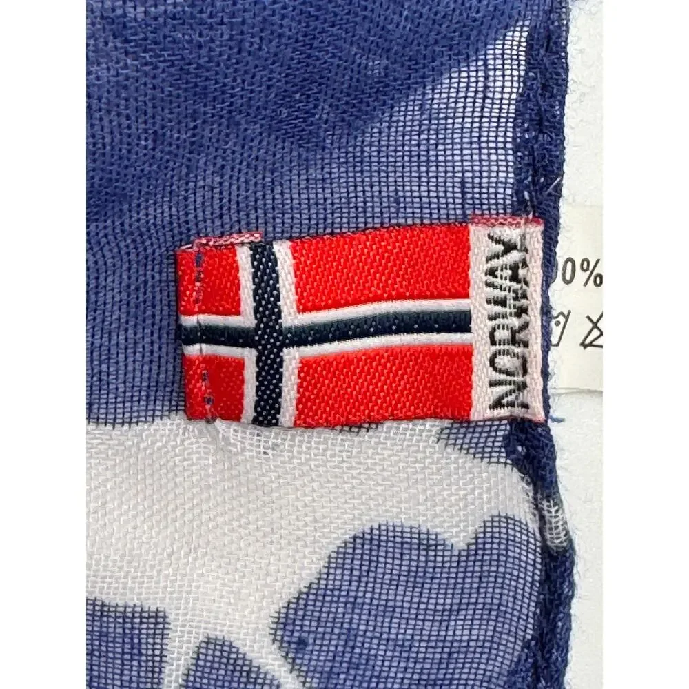 Norway · Nordic Moose Silhouette · Royal Blue White · Gauze Semi Sheer